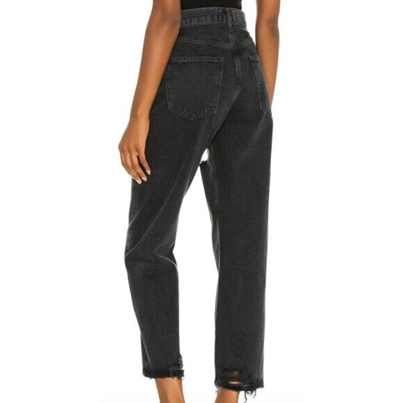 NWT Agolde 90s Crop in Shutter Size 28 Distressed Cotton Button Fly Frayed Hem - Picture 2 of 15